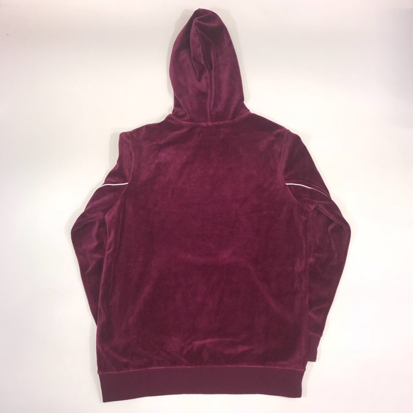 Pacsun burgundy and navy velvet hoodie - Picture 6 of 8